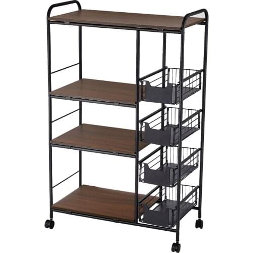 Home appliance Kitchen Cart Kitchen drawer organizer Rack Storage Stand with Wheels Trolley Shelf for Spices Pots Microwave