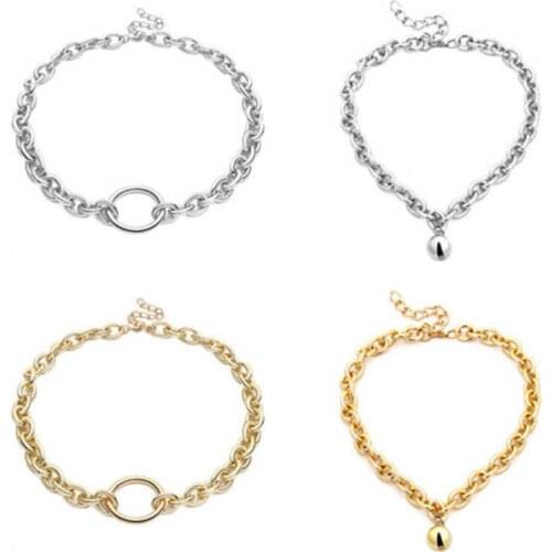 Fashion Necklace Chain Gothic Choker Big Round Circle Punk Chunky For Women Gift