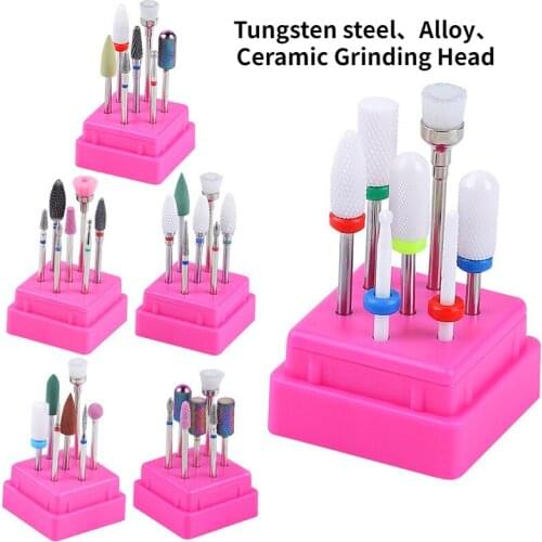 Tungsten Steel Polishing Head / Alloy Polishing Head / Ceramic Color Polishing Head / Tool Set / Manicure 7 Piece Set/ Tools