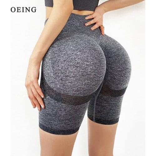 OEING High Waist Yoga Shorts Seamless Workout Fitness Short Scrunch Butt Yoga Shorts Sport Women Gym Leggings Biker Shorts Women