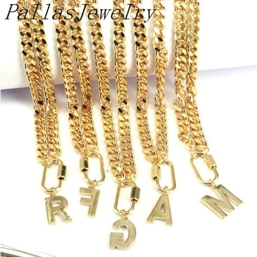 5Pcs A - Z Initial Letter necklace chocker fashion jewelry for women letter beads necklace men women gold color metal