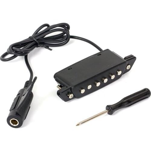 Kmise Acoustic Guitar Soundhole Pickup Passive with Power Jack Parts SH-85 Black