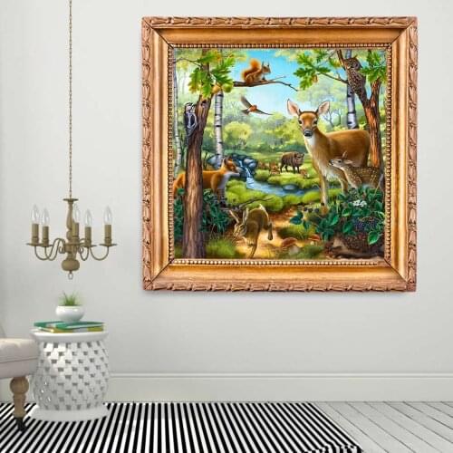 Full Square/Round Diamond Embroidery Forest Animals 5d Diy Diamond Painting Deer Cross stitch Mosaic Rhinestone Picture Decor