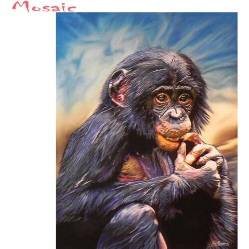 Full square Diamond Embroidery Mosaic"orangutans"Christmas rhinestone 5D Diy Diamond Paintings monkey Cross Stitch,home decor