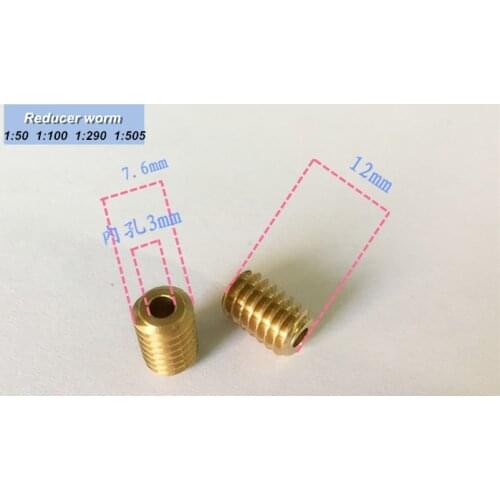 A58 reducer worm,gear motor copper gear 1:50 1:100 1:290 1:505 A58-50 FOR 3mm