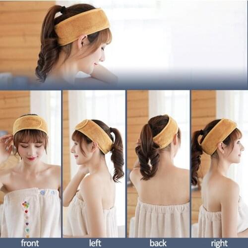 Adjustable Wide Hairband Head Wrap Yoga Spa Bath Shower Makeup Wash Face Cosmetic Headband For Women Ladies Make Up Accessories