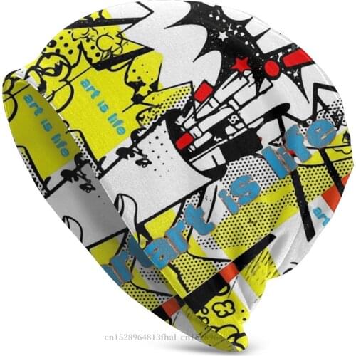 Roy Lichtenstein Pop Comics Beanie Hats Art Is Life Knitted Hat Bonnet Hipster Skullies Beanies Caps Men Womens Earmuffs