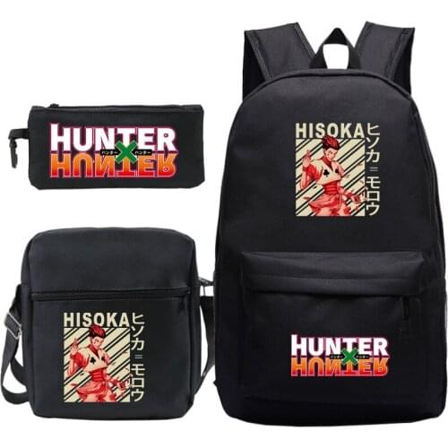 Backpack HUNTER X HUNTER Printed BAKA Backpacks Men Anime Shoulder Bag Laptop Bag Gothic Schoolbag Free Shipping 3stes/pcs Bag