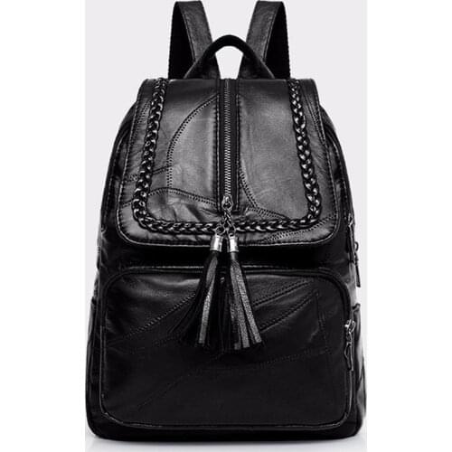 Womens Fashion Backpack Nylon School Bookbag Tassel Anti-theft Daypack Rucksack Shoulder Bag For Teenager Girls Dropshipping