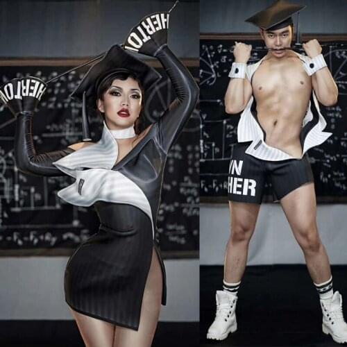 Sexy Female Costumes Singer Nightclub Show DJ Festival Dress Male 3D Muscle Printing Elastic Bodysuit Club Bar Jumpsuit DN1558