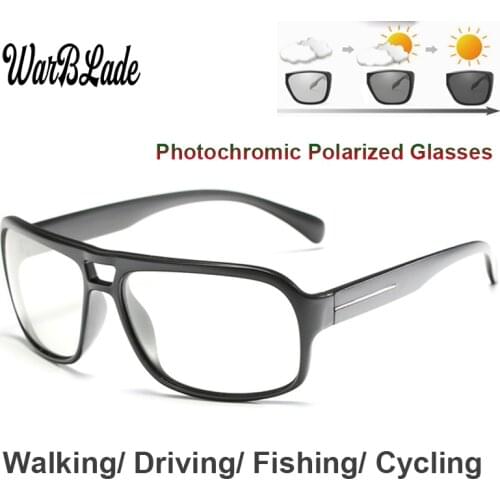 Photochromic Sunglasses Men Driving Goggles HD Polarized Sun Glasses Male Day Night Driving Chameleon Discoloration Sunglasses