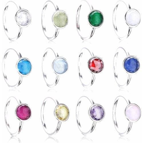 925 Sterling Silver Stylish Initial Rings Womens Trend Jewelry Brands 2021 Girl Accessories Minimalism Crystal Female Gifts