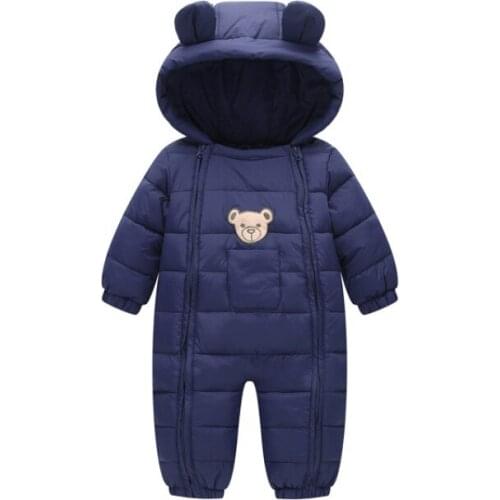 Warm Infant Winter Baby Clothes Thicken Baby Romper Newborn Baby Boy Girl Jumpsuit Hooded Kid Toddler Outerwear Long sleeve Coat