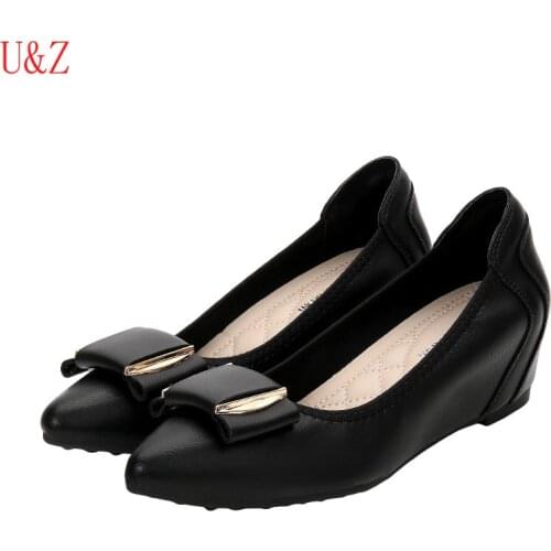 Formal shoes Women Black Leather Comfy shoes Teenagers girls shoes mid-heel soft-soled comfortable shoes Pink/Grey Leather Pumps