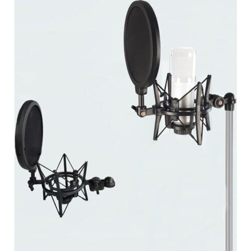 Shock-proof Mount Holder with POP Filter for Microphones Bracket Stand for Live Streaming