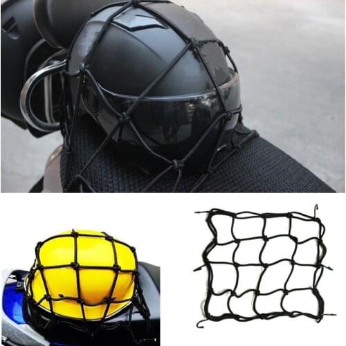 Universal 6 Hooks Motorcycle Luggage Net Black Motorcycle Helmet Storage Mesh Bags for Motorbike Stowing Tidying Supplies