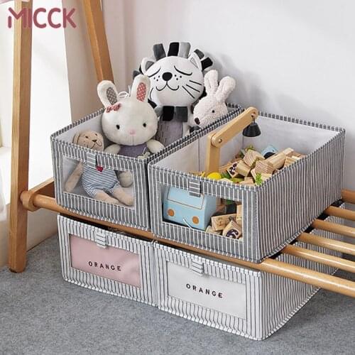 MICCK Cotton Linen Storage Box High Capacity Foldable For Underwear Ties Socks Bra Drawer Closet Organizer Storage Accessories