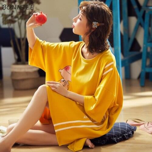 Sleepshirts Women 2XL Short Sleeve Cartoon Print Lovely Princess Outerwear Sleepwear Students Comfortable Nightgowns Round Neck
