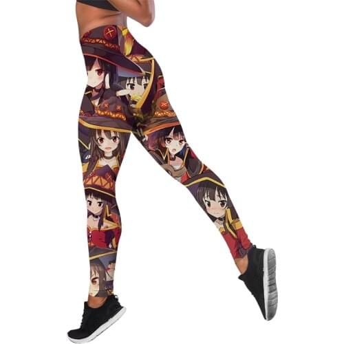 CLOOCL Women Leggings Anime Megumin Konosuba Print High Waist Elasticity Legging 3D Female for Outdoor Fitness Jogging Pants