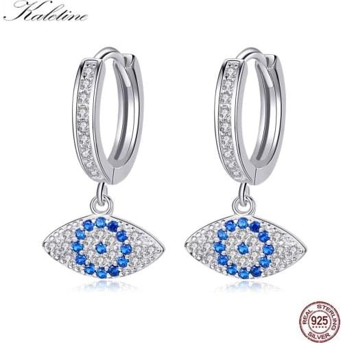Kaletine Pure 925 Sterling Silver Drop Earrings For Women Evil Eye Angel Wings Blue Stone Fashion Jewelry Alibaba Express
