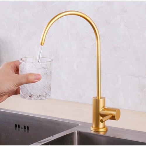 Nordic Golden Stainless Steel Water Purifier Faucet Water Purifier Tap Household Stainless Steel Single Hole Cold Water Faucet