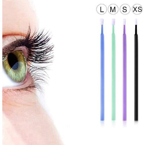 100 PCS Disposable Eyelash Cotton Swab Micro Brushes Eyelashes Extension Cleaning Sticks Brushes For Eyes Mascara Remove Makeup