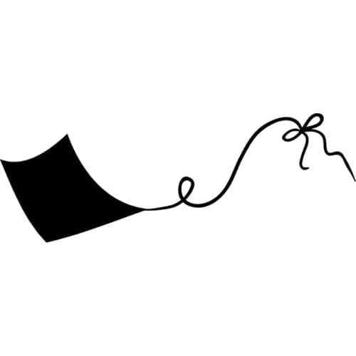 17.5cm*6.4cm Kite Flying Car-Styling Decor Vinyl Car Sticker Black/Silver S3-6652