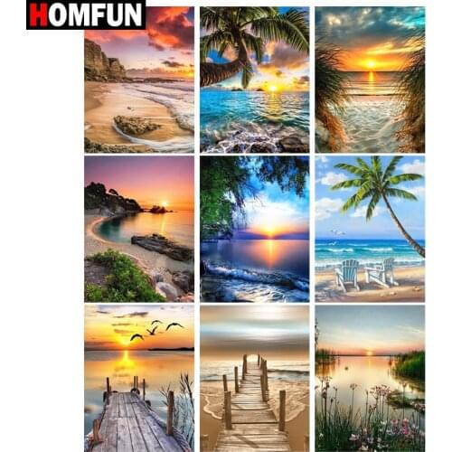 HOMFUN 3D Diamond Painting "Dusk bridge scenery" DIY Full Rhinestones Drill Cross-stitch Kits Square Round Diamond Embroidery