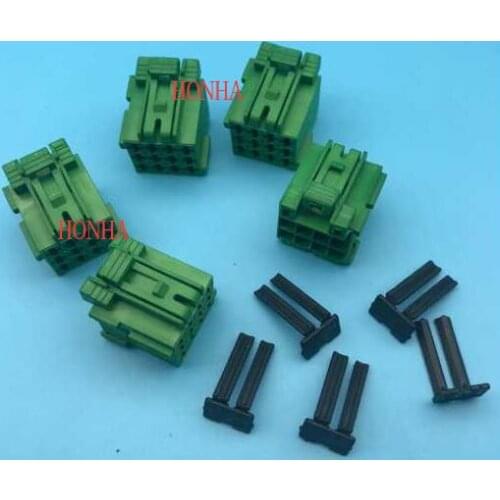 Free shipping 10/20/50/100 pcs 1-967622-1 green auto female 12 pin UNSEAL tyco automotive wire connector