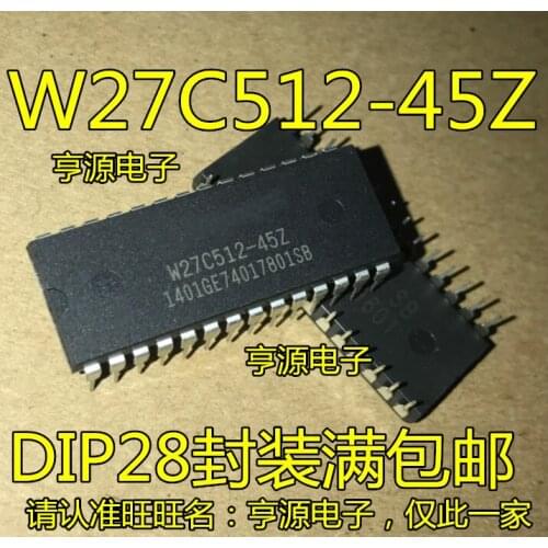 Free shipping 10pcs/lot W27C512-45Z W27C512 DIP-28 NEW Original and STOCK