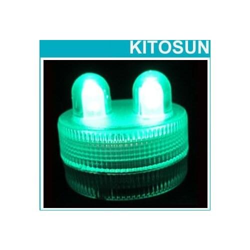 FREE SHIPPING FACTORY SUPPLIRE SUPER Bright TEAL DUBLE LED Submersible Floralyte For Party Wedding Tea Light