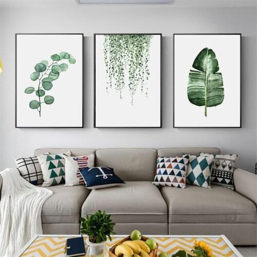 Home Decoration Maison Watercolor Leaf Tropical Leaf Posters and Prints Nordic Wall Art Canvas Painting Cuadros Decoracion Salon