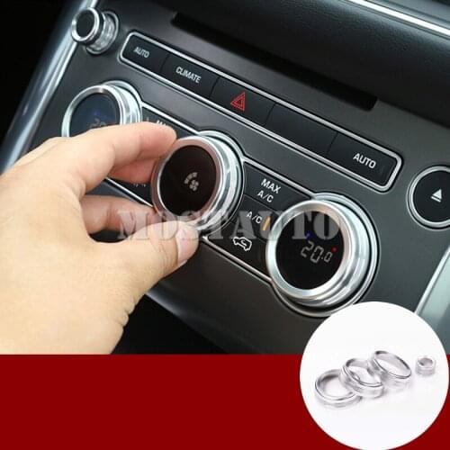 For Land Rover Range Rover L405 Console Air Condition Knob Cover 2013-2017 4pcs Silver/Blue/Red Car Trim