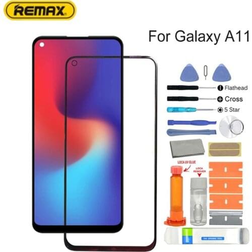 For Samsung Galaxy A01/A11 Black Outer Front Glass Lens Screen Digitizer Replacement Loca UV Glue Kit Thin Strip Opening Tool