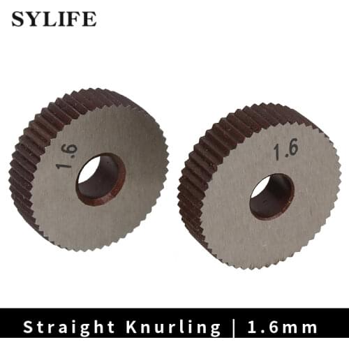 2pcs Knurling Tool Single Straight Wheel Linear Knurl 1.6mm Pitch 8 x 28mm
