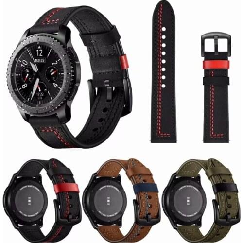 Leather Bracelet For Samsung Gear S3 Frontier/Classic 46mm/42mm Light Leather Link Replacement Amazfit Bip Pulseira Loop
