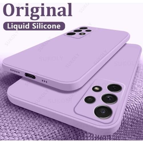 Square Case For Samsung Galaxy A52 A72 A32 A42 A71 A51 S20 FE S21 Ultra S10 Plus A42 A31 Slim Matte Liquid Silicone Soft Cover