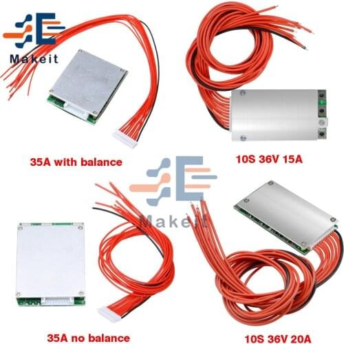 BMS Lithium Battery Protection Board Module 10S 36V 15A 20A 35A Li-ion Lipolymer Battery PCB Board with Balance for Ebike