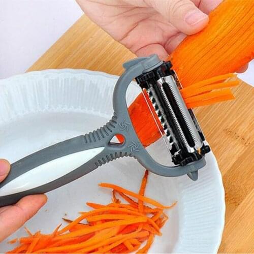 Multi-functional 360 Degree Rotary Potato Peeler Vegetable Cutter Fruit Grater Carrot Peelers Kitchen Gadgets with 3 Blades