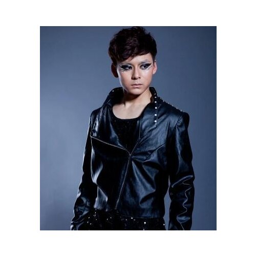 Dance Rivets zipper mens leather jackets and coats leather jacket men jaqueta couro jaqueta de couro masculina Customizable