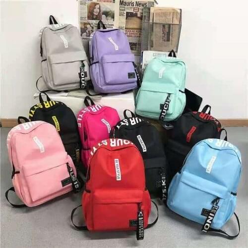 Mens and womens fashion backpack backpack large capacity Korean campus canvas double back backpack canvas backpack