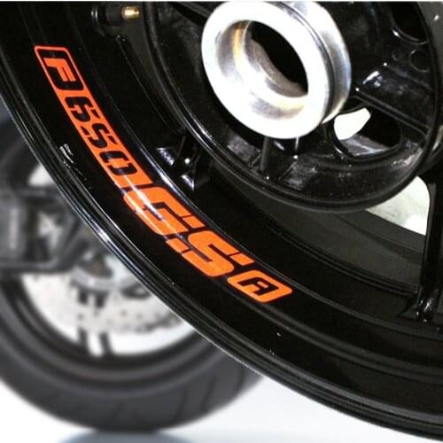 A set of 8pcs 8 X CUSTOM INNER RIM DECALS WHEEL Reflective STICKERS STRIPES For BMW F650 GSR