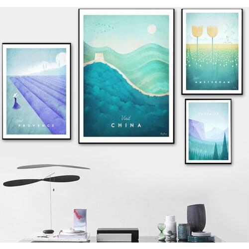 Travel Lanscape Wall Art Canvas Poster and Print Yosemite Painting Provence Amsterdam Picture for Living Room Nordic Home Decor