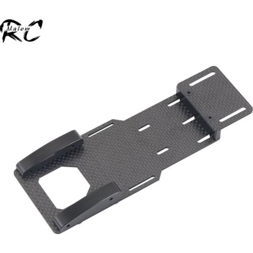 Low Center of Gravity Metal Carbon Fiber Battery Tray Adjustable ESC Mount for 1/10 RC Crawler Car Axial SCX10 II 90046 90047