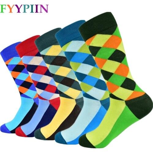 Mens socks hot sale classic happy casual mens cotton socks fashion design business socks