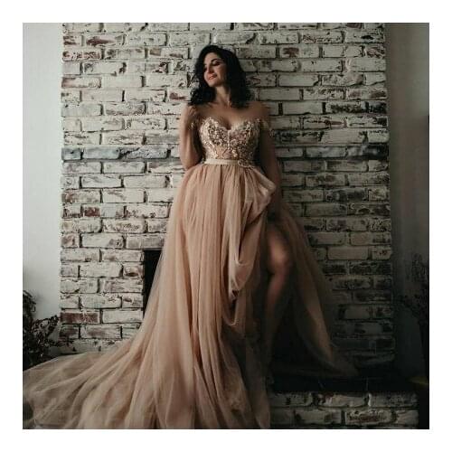 Sexy Empire Waist Pregnancy Dressing Gowns Cap Sleeves Lace Appliques Long Tulle With Train Maternity Photo Shoot Dress