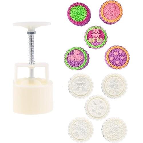 Plastic Mooncake Mold 125g Animal Flower Stamp Cookie Cutter Mould DIY Baking Accessories Mid-Autumn Festival