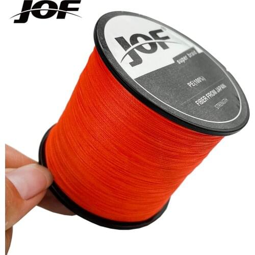 JOF PE Braided Fishing Line 300M 4 Strands Durable PE Multifilament Fishing Line Carp Fishing Wire 10-80LB