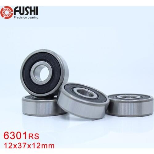 6301RS Bearing ABEC-3 (4 PCS) 12*37*12 mm Deep Groove 6301-2RS Ball Bearings 6301RZ 180301 RZ RS 6301 2RS EMQ Quality