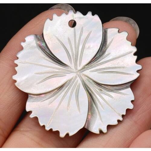 Natural Shell Pendant Petals Shape 37mm DIY for Jewelry Making End Beads Necklaces Accessories Gift for Women